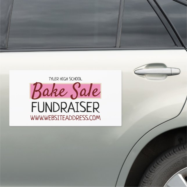 Retro Design, Charity Bake Sale Event Advertising Car Magnet (In Situ)