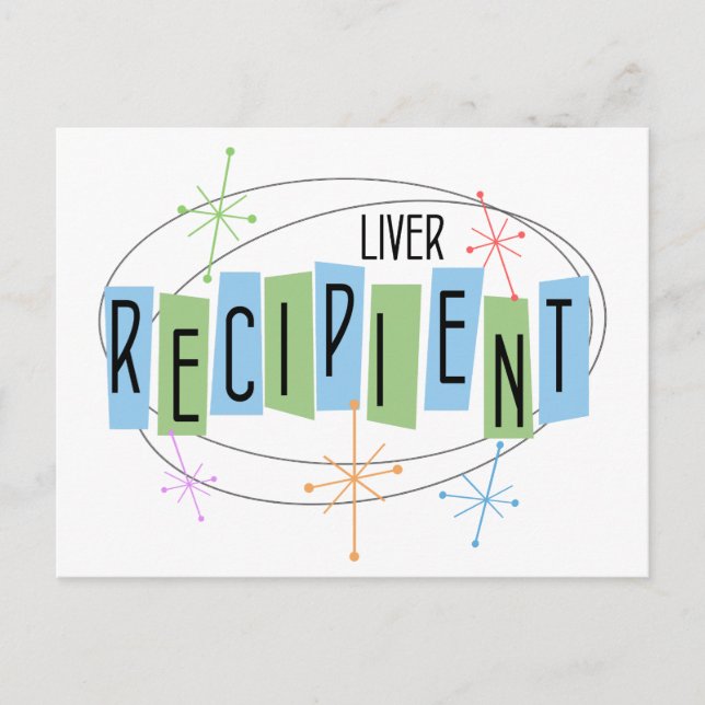 Retro design Liver Transplant Recipient Postcard (Front)