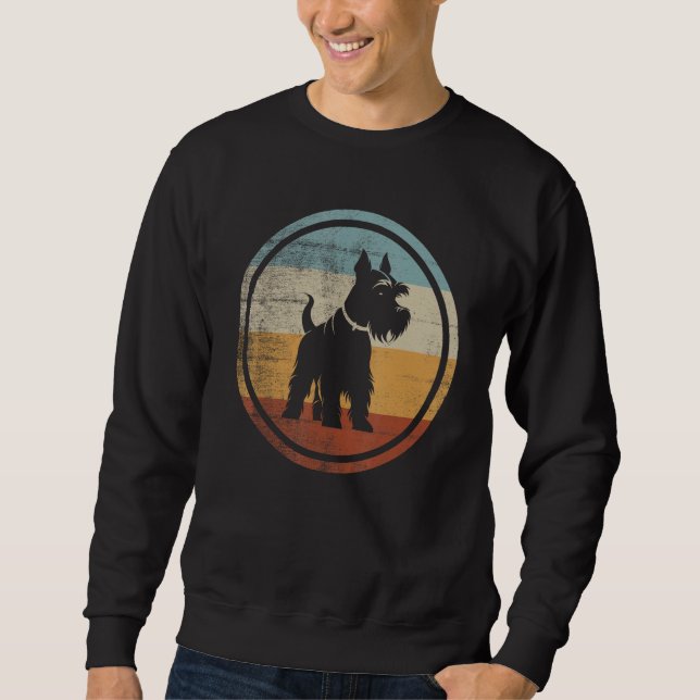 Retro Design Miniature Schnauzer Dog Sweatshirt (Front)