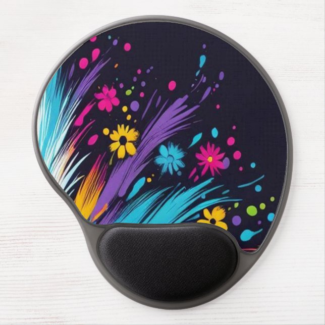 Retro Design on a 1970's Wrist Rest Support Gel Mouse Pad (Front)