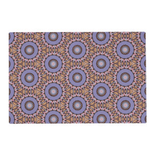 Retro design orange and purple circular pattern placemat