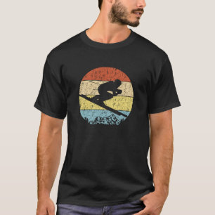 Retro Design Ski Gift Throwback Downhill Skier T-Shirt