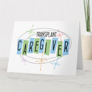 Retro design Transplant Caregiver Letterpress Thank You Card
