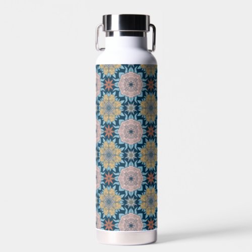 Retro design with floral pattern 2 water bottle