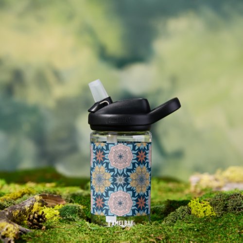 Retro design with floral pattern 2 water bottle