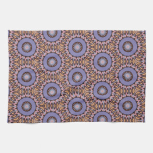 Retro Design with Orange & Purple Circles Kitchen Towel