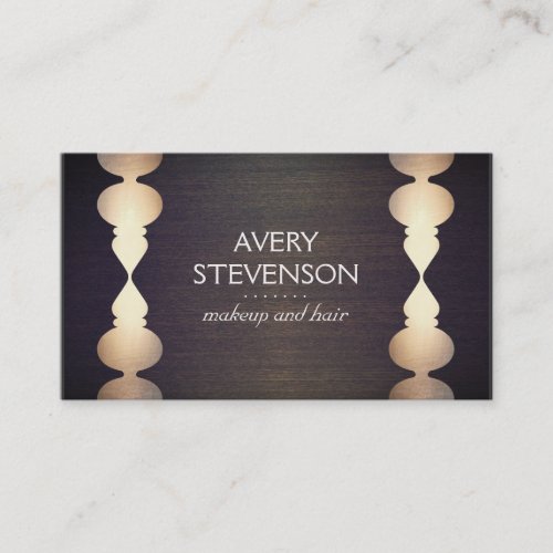 Retro Designer and Fashion Stylist Gold Wood Look Business Cards