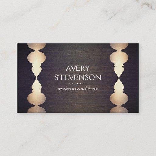 Customizable Retro Designer and Fashion Stylist Gold Wood Look Business Cards