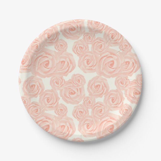 Retro dessert plate with piped frosting roses (Front)
