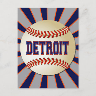 RETRO DETROIT BASEBALL POSTCARD