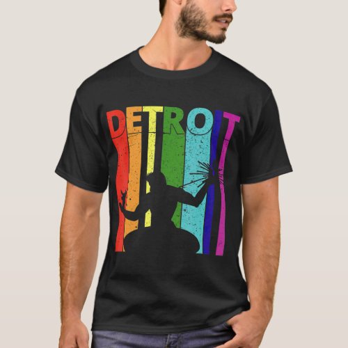 Retro Detroit LGBQ   Detroit Skyline Motown T_Shirt