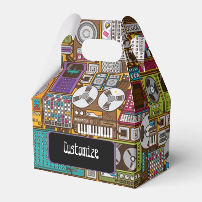 Retro Devices Recording Studio Gable Favor Box (Front Side)
