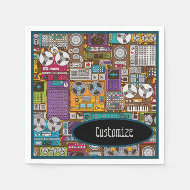 Retro Devices Recording Studio Napkins (Front)