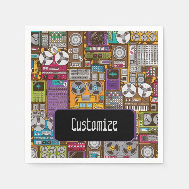 Retro Devices Recording Studio Napkins (Front)