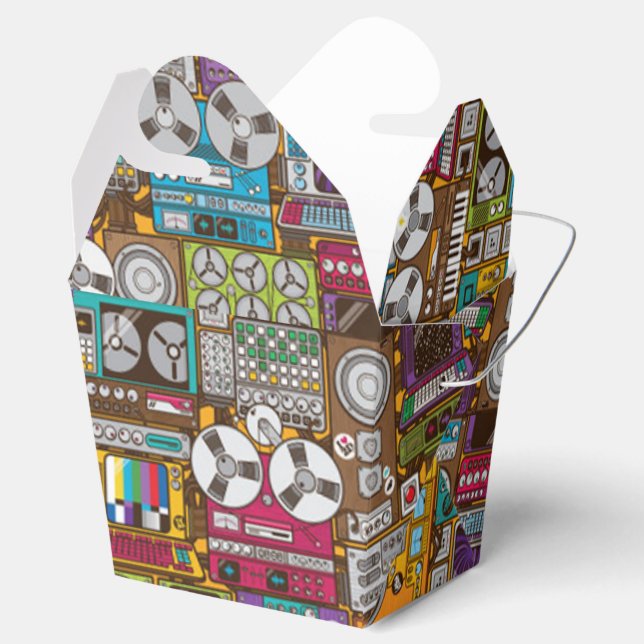 Retro Devices Recording Studio Take-Out Favor Box (Opened)