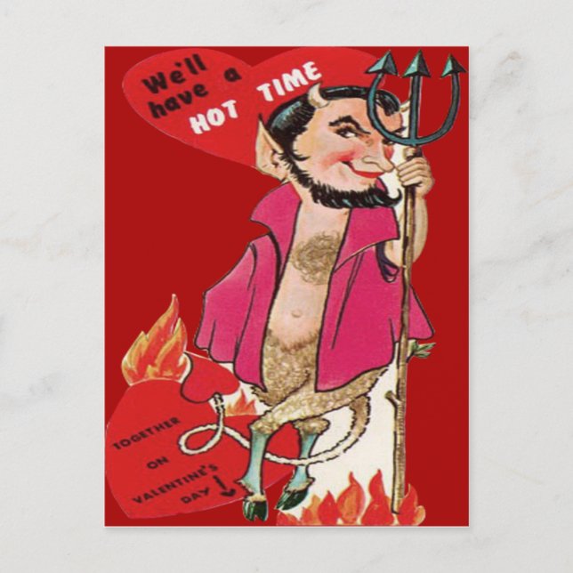 Retro Devil Valentine's Card (Front)