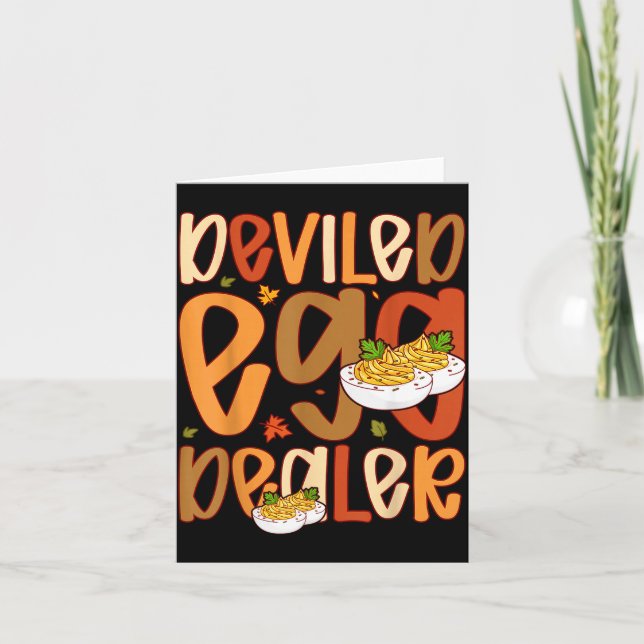 Retro Deviled Egg Er Thanksgiving Dinner Funny  Card (Front)