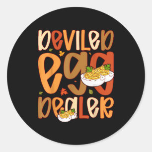 Retro Deviled Egg Er Thanksgiving Dinner Funny Classic Round Sticker