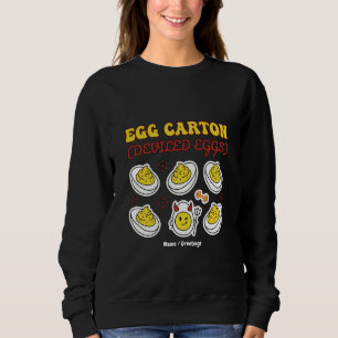 Retro Deviled Egg Six Pack Fitness Pun Vintage Egg Sweatshirt