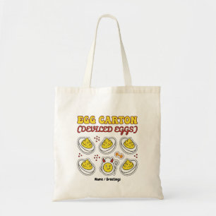 Retro Deviled Egg Six Pack Fitness Pun Vintage Egg Tote Bag