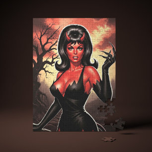 Retro Devilish Pin-up Jigsaw Puzzle