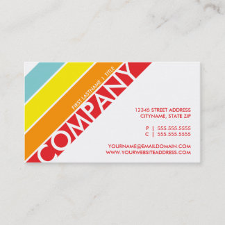 retro diagonal business card