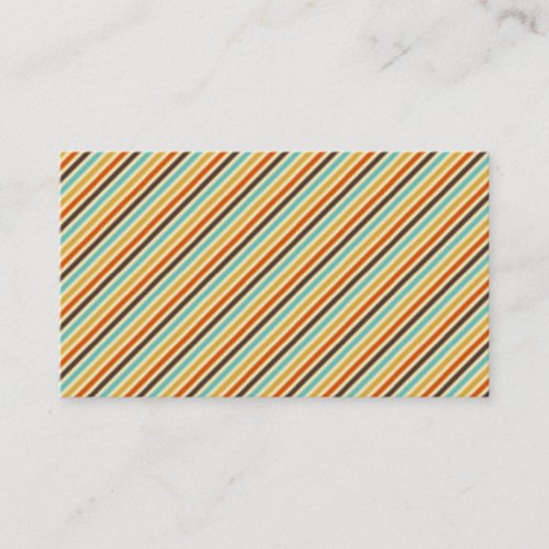 Retro Diagonal Stripes Business Card