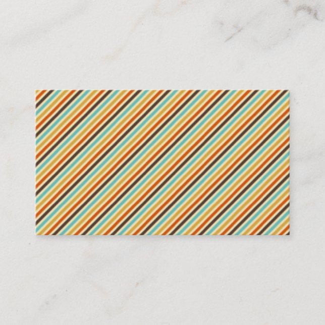 Retro Diagonal Stripes Business Card (Front)