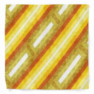 Retro Diagonal Stripes in Yellow and Orange Bandana