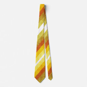 Retro Diagonal Stripes in Yellow and Orange Neck Tie