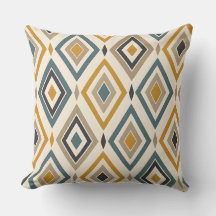 Retro Diamond Harmony Throw Pillow
