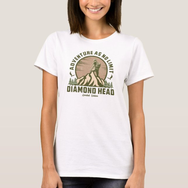 Retro Diamond Head Hike Sunset T-Shirt (Front)
