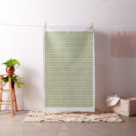 Retro Diamond in Circle Pattern Blue Green Gold Fabric