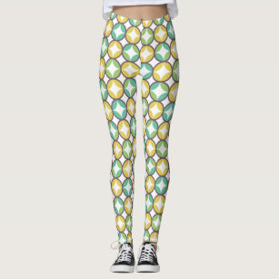 Women's Green Diamond Leggings