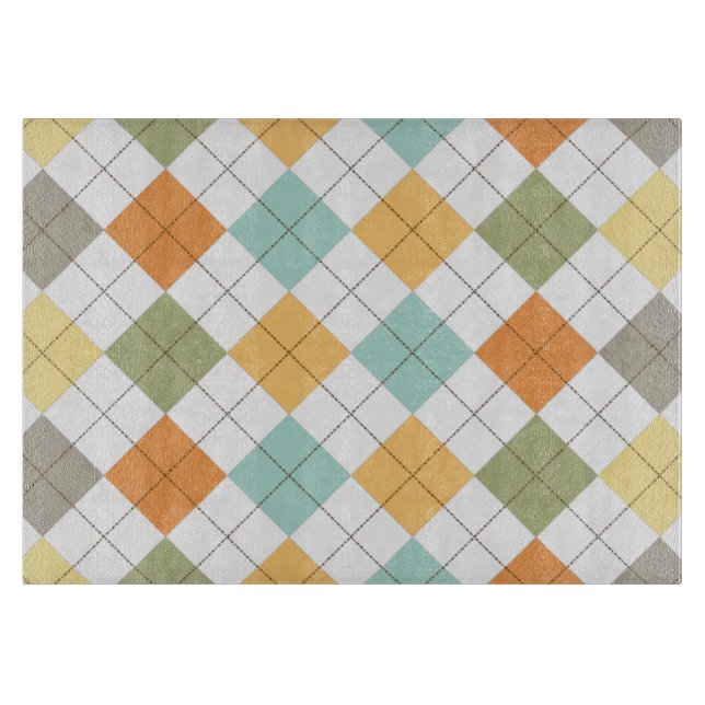 Retro Diamond Pattern Cutting Board (Front)