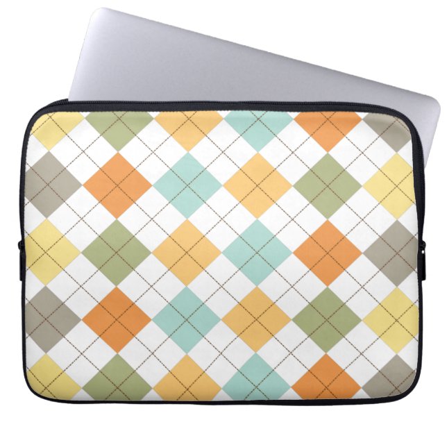 Retro Diamond Pattern Laptop Sleeve (Front)
