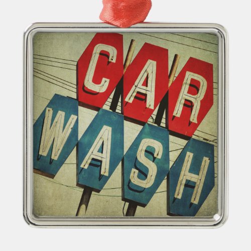 Retro Diamond Shaped Car Wash Sign Metal Ornament