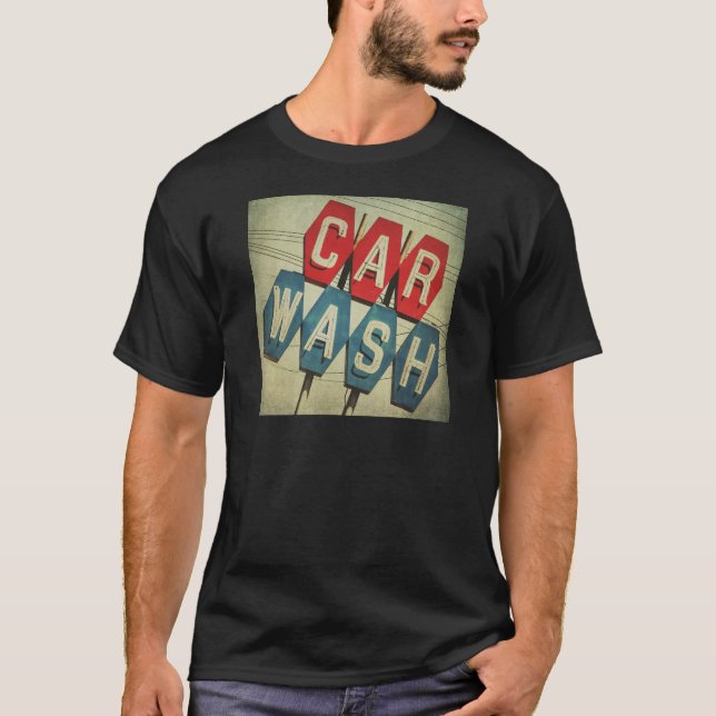 Retro Diamond Shaped Car Wash Sign T-Shirt (Front)