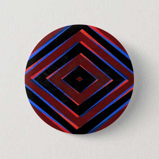 Retro diamond shapes pattern button (Front)