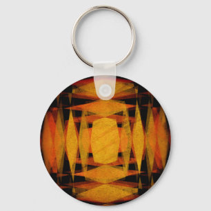 Retro diamond shapes pattern keychain