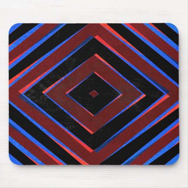 Retro diamond shapes pattern mouse pad (Front)