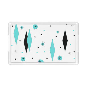Retro Diamonds and Starbursts Acrylic Tray
