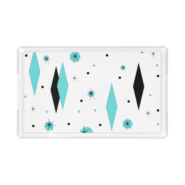 Retro Diamonds and Starbursts Acrylic Tray (Front)