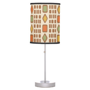 Retro Diamonds Rectangles Colorful 1 Table Lamp