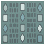 Retro Diamonds Rectangles Teal Fabric