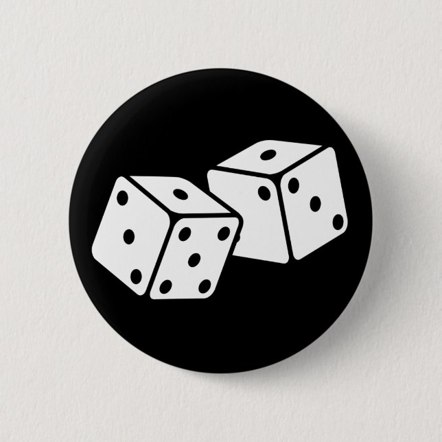 Retro Dice Pinback Button (Front)