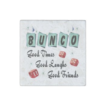 Retro Dice Player Friends Bunco Stone Magnet by artinspired at Zazzle