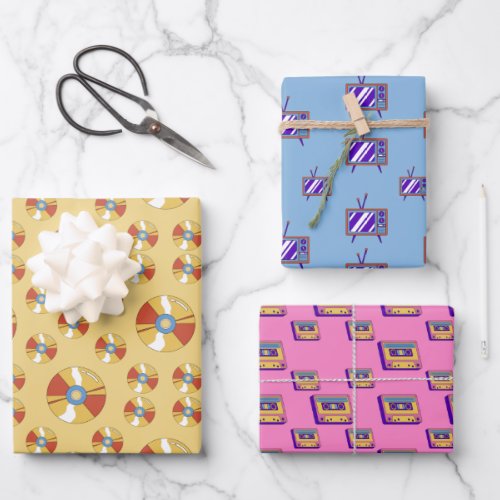 Retro Digital elements Wrapping Paper Sheets