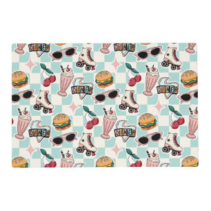 Retro Diner 1950s Pattern Placemat