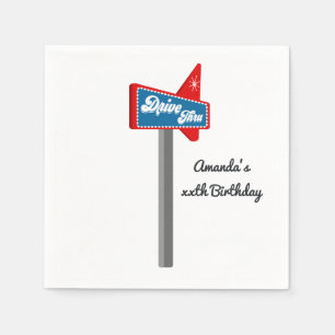 Retro Diner 4th July Sock Hop Party Napkins